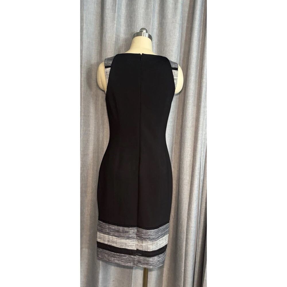 WHBM BLACK TWEED BORDER DRESS SLEEVELESS SHEATH SIZE 4 NWT - Picture 4 of 16